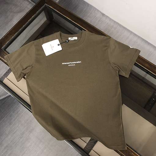 モンクレール ファッションのアルファベットプリント半袖クルーネックTシャツ
