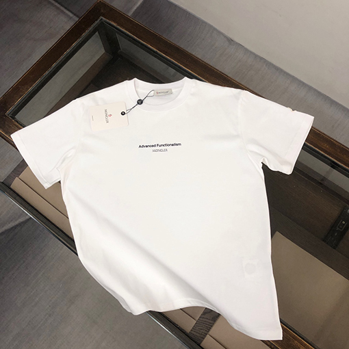 モンクレール ファッションのアルファベットプリント半袖クルーネックTシャツ