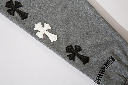 クロムハーツ カラーブロックレザー刺繍馬蹄プリントカジュアルウェアパンツ