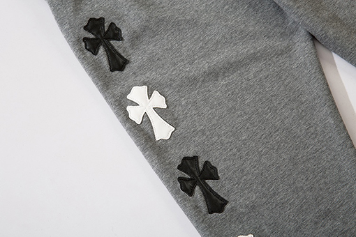 クロムハーツ カラーブロックレザー刺繍馬蹄プリントカジュアルウェアパンツ