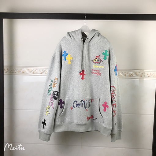 クロムハーツ  厚いゆったりした秋冬のフード付きパーカー