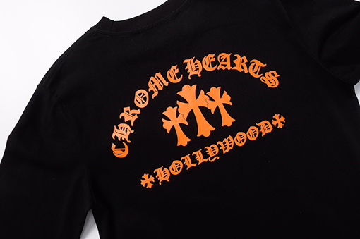 クロムハーツ  オレンジロゴの新しい長袖Tシャツ