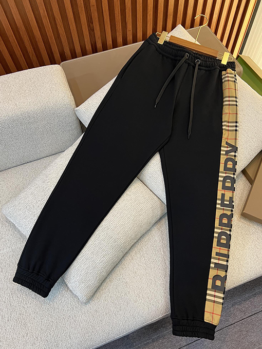 バーバリー 新しいヴィンテージチェック柄カットコットンルーズスポーツパンツ