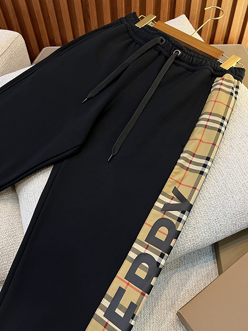 バーバリー 新しいヴィンテージチェック柄カットコットンルーズスポーツパンツ
