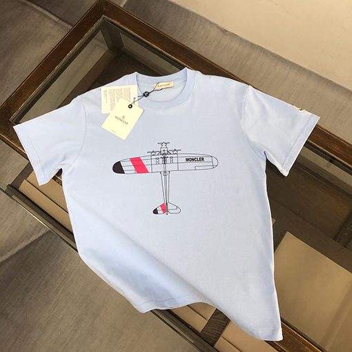 モンクレール 新しいカップルのラウンドネックプリント半袖Tシャツ