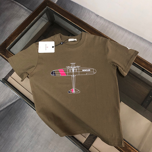 モンクレール 新しいカップルのラウンドネックプリント半袖Tシャツ