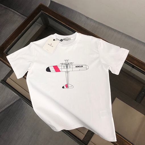 モンクレール 新しいカップルのラウンドネックプリント半袖Tシャツ
