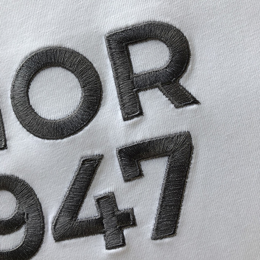 ディオール 刺繍1947コットンアルファベット半袖Tシャツ