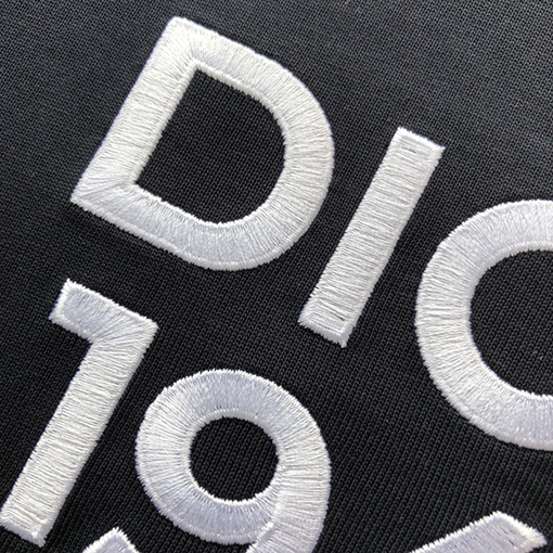 ディオール 刺繍1947コットンアルファベット半袖Tシャツ