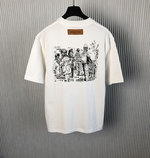 ルイヴィトン 前後プリントロゴ スタッフユニフォーム 半袖Tシャツ