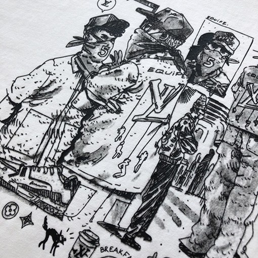 ルイヴィトン 前後プリントロゴ スタッフユニフォーム 半袖Tシャツ