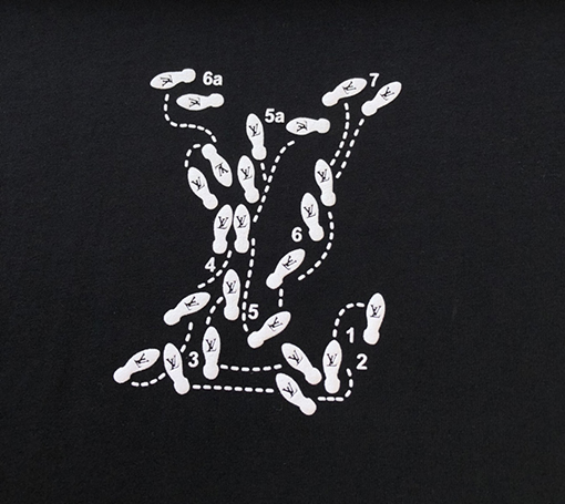 ルイヴィトン 前後プリントロゴ スタッフユニフォーム 半袖Tシャツ