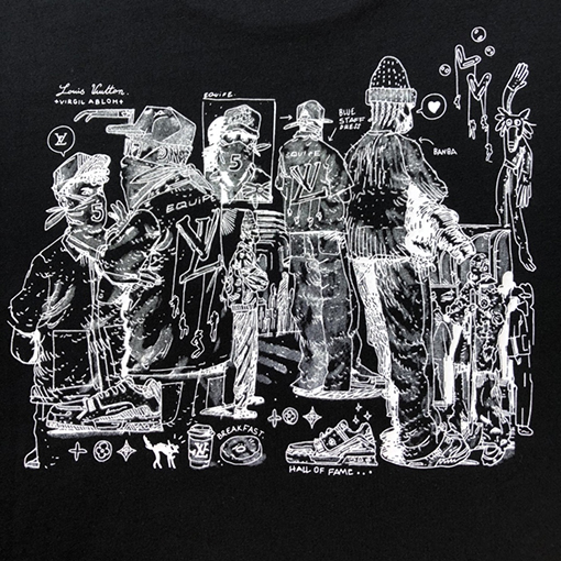 ルイヴィトン 前後プリントロゴ スタッフユニフォーム 半袖Tシャツ