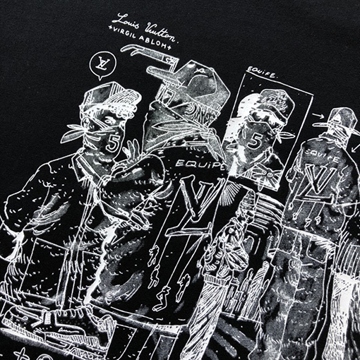 ルイヴィトン 前後プリントロゴ スタッフユニフォーム 半袖Tシャツ