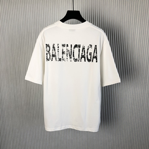 バレンシアガ 早春の新しい白黒プリント半袖Tシャツ