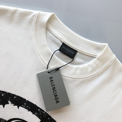 バレンシアガ 早春の新しい白黒プリント半袖Tシャツ