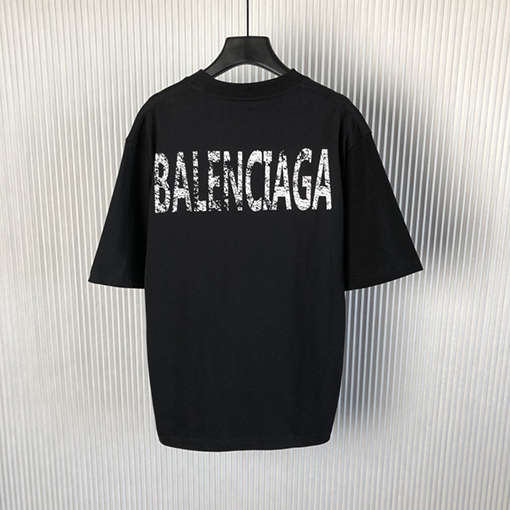 バレンシアガ 早春の新しい白黒プリント半袖Tシャツ