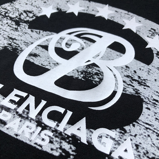 バレンシアガ 早春の新しい白黒プリント半袖Tシャツ