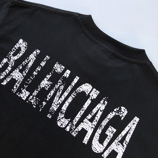 バレンシアガ 早春の新しい白黒プリント半袖Tシャツ