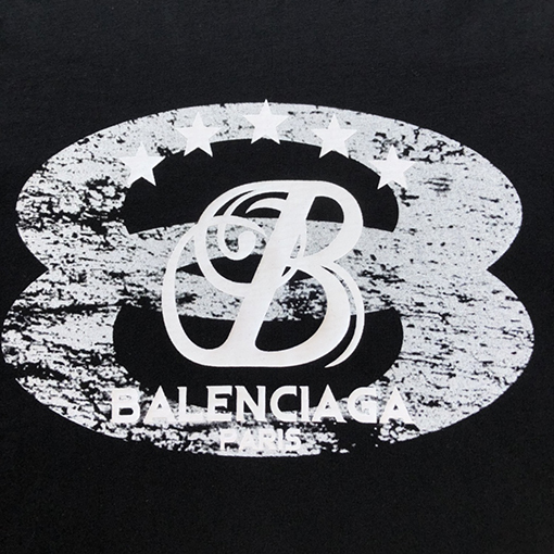 バレンシアガ 早春の新しい白黒プリント半袖Tシャツ