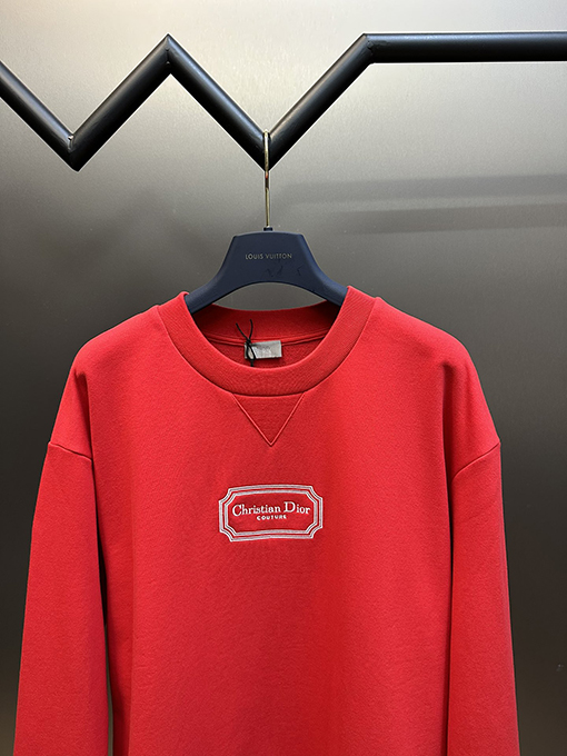 ディオールカラー レッド ラベル 刺繍 スウェットTシャツ