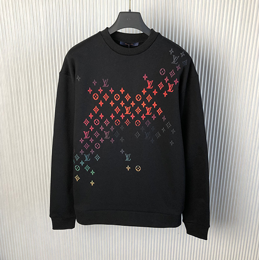 ルイヴィトン 新しいオーロラグラデーション刺繍ラウンドネックプルオーバー