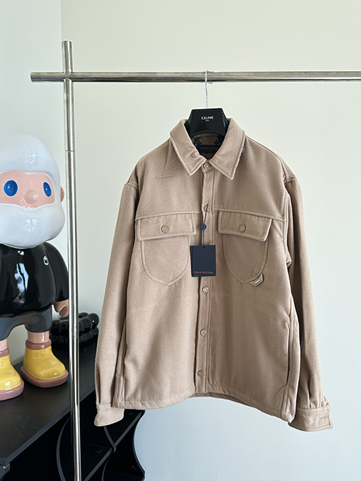 ルイヴィトン 24 SS新しい彫刻された両面カシミヤジャケットコートシャツ