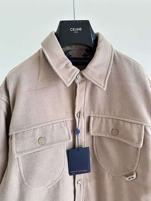 ルイヴィトン 24 SS新しい彫刻された両面カシミヤジャケットコートシャツ