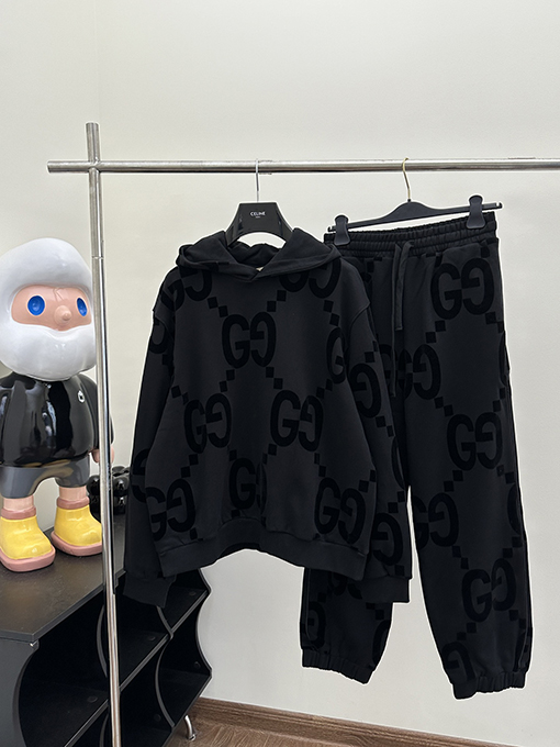 グッチ 2024新作 織り込みフロッキーセットパンツ