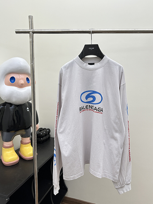 バレンシアガ 24SS BLcg サーフィン タートル クラックロゴ ロングスリーブシャツ
