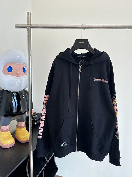 クロムハーツ 春の新しいデッドリードールギャルプリントジッパーパーカー