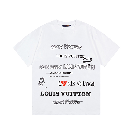 ルイヴィトン アイハートレターロゴ 半袖Tシャツ