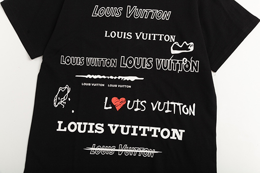 ルイヴィトン アイハートレターロゴ 半袖Tシャツ