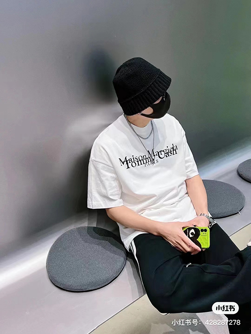 マルタンマルジェラ 男女兼用 ラウンドネック ショートスリーブ Tシャツ