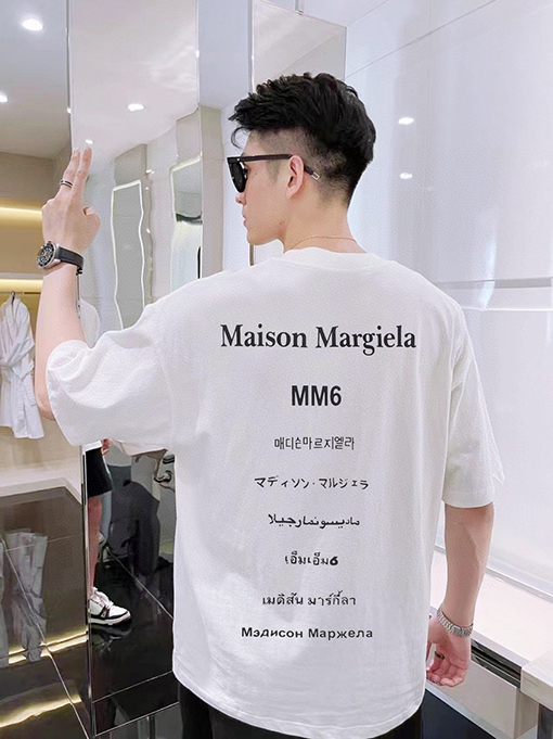 マルタンマルジェラ 男女兼用 ラウンドネック ショートスリーブ Tシャツ