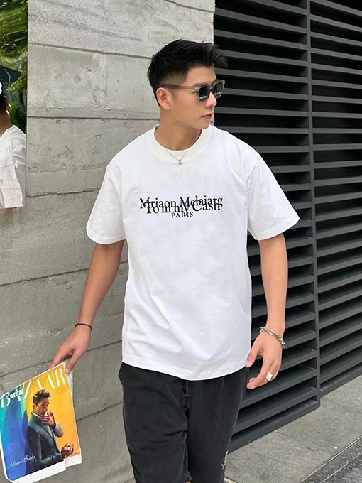 マルタンマルジェラ 男女兼用 ラウンドネック ショートスリーブ Tシャツ