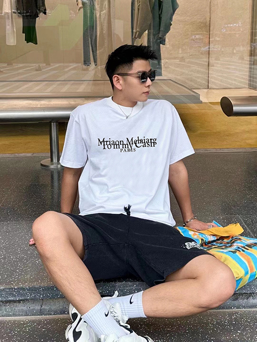 マルタンマルジェラ 男女兼用 ラウンドネック ショートスリーブ Tシャツ