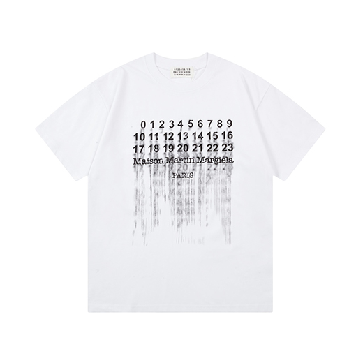 マルタンマルジェラ  グラデーションアルファベットロゴ男女兼用半袖tシャツ