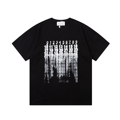 マルタンマルジェラ  グラデーションアルファベットロゴ男女兼用半袖tシャツ