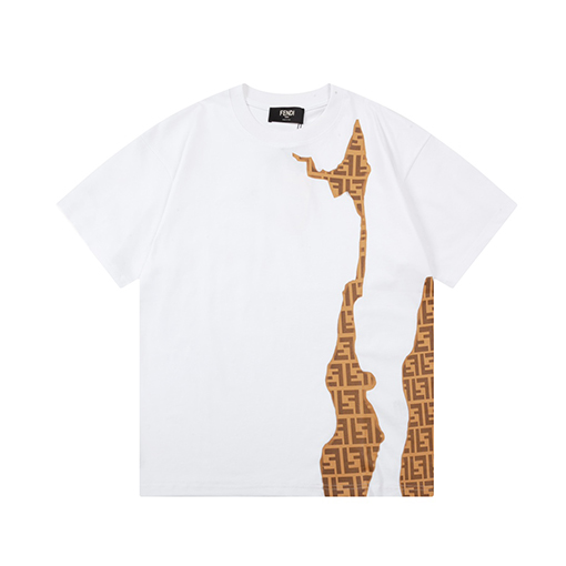 フェンディ デジタルプリントダブルF文字ロゴ 半袖tシャツ