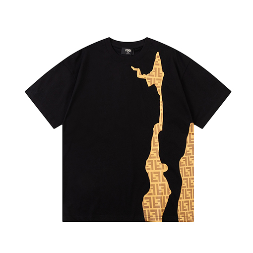 フェンディ デジタルプリントダブルF文字ロゴ 半袖tシャツ