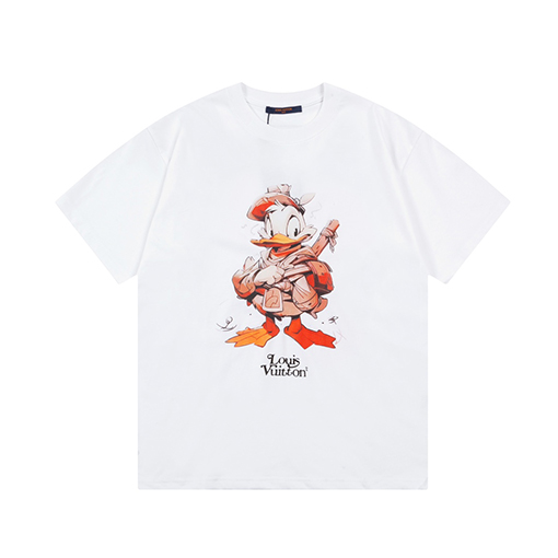 ルイヴィトン デジタルプリント ダックアルファベットロゴ半袖Tシャツ