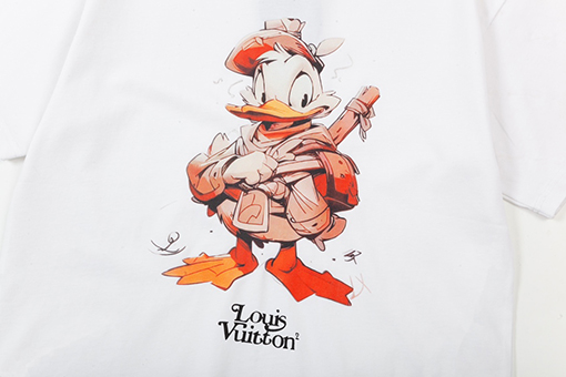 ルイヴィトン デジタルプリント ダックアルファベットロゴ半袖Tシャツ