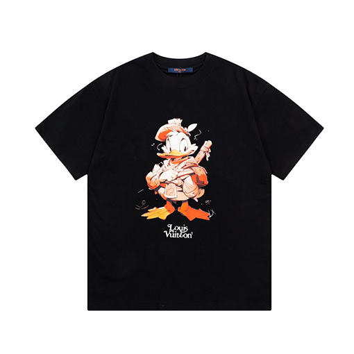ルイヴィトン デジタルプリント ダックアルファベットロゴ半袖Tシャツ