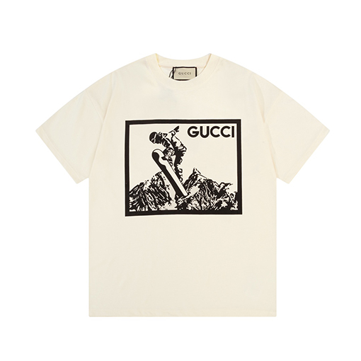 グッチ 雪山ロゴ ユニセックス 半袖Tシャツ