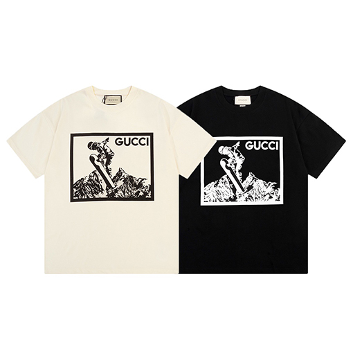グッチ 雪山ロゴ ユニセックス 半袖Tシャツ