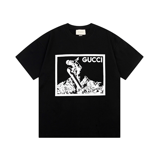 グッチ 雪山ロゴ ユニセックス 半袖Tシャツ