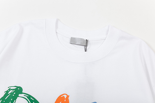 ディオール 男女同款 カラフルなアルファベットロゴ半袖tシャツ