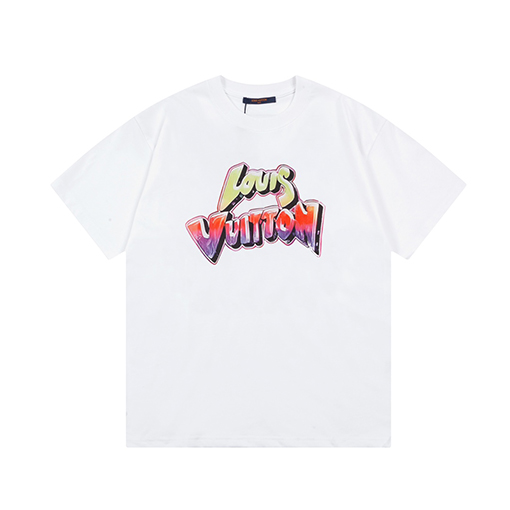ルイヴィトン デジタルプリント熱いアルファベットロゴ半袖tシャツ
