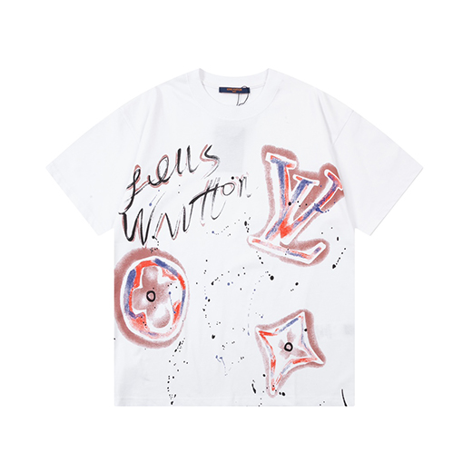 ルイヴィトン インクジェットアルファベットロゴカスタマイズ 半袖tシャツ